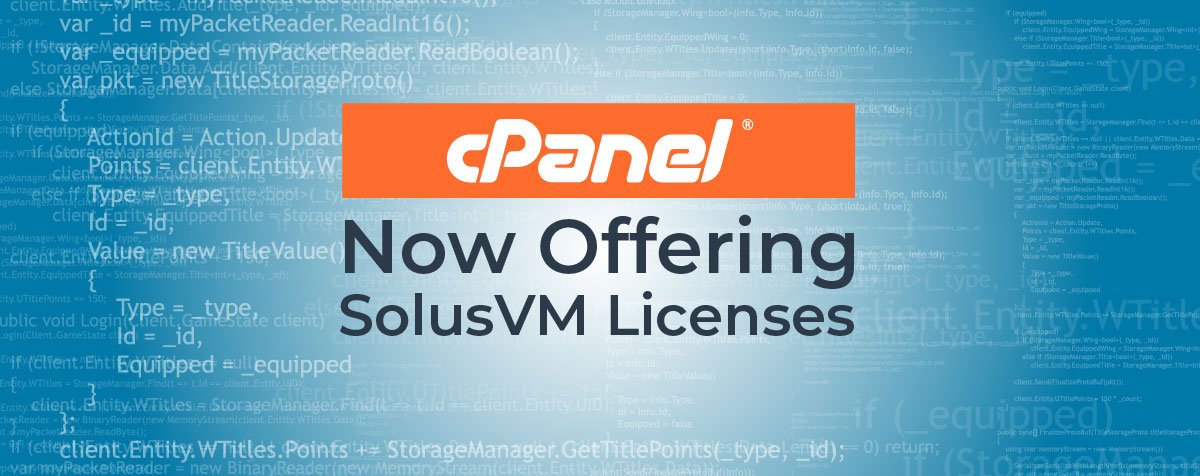 cPanel now offering SolusVM licenses