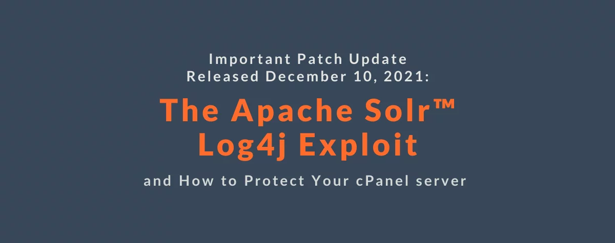 Important Patch Update Released December 10, 2021 for Apache Log4j Vulnerability